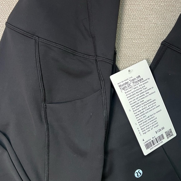 NWT (2) lululemon Wunder Train Pockets Black - TWO pairs - Picture 8 of 9